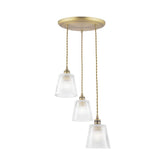 Laura Ashley Callaghan 3 Light Pendant Antique Brass and Glass